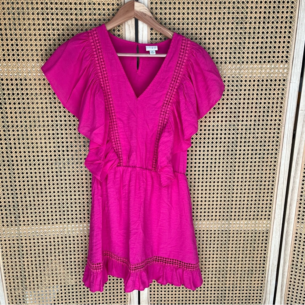 Pink Ruffle Mini Dress